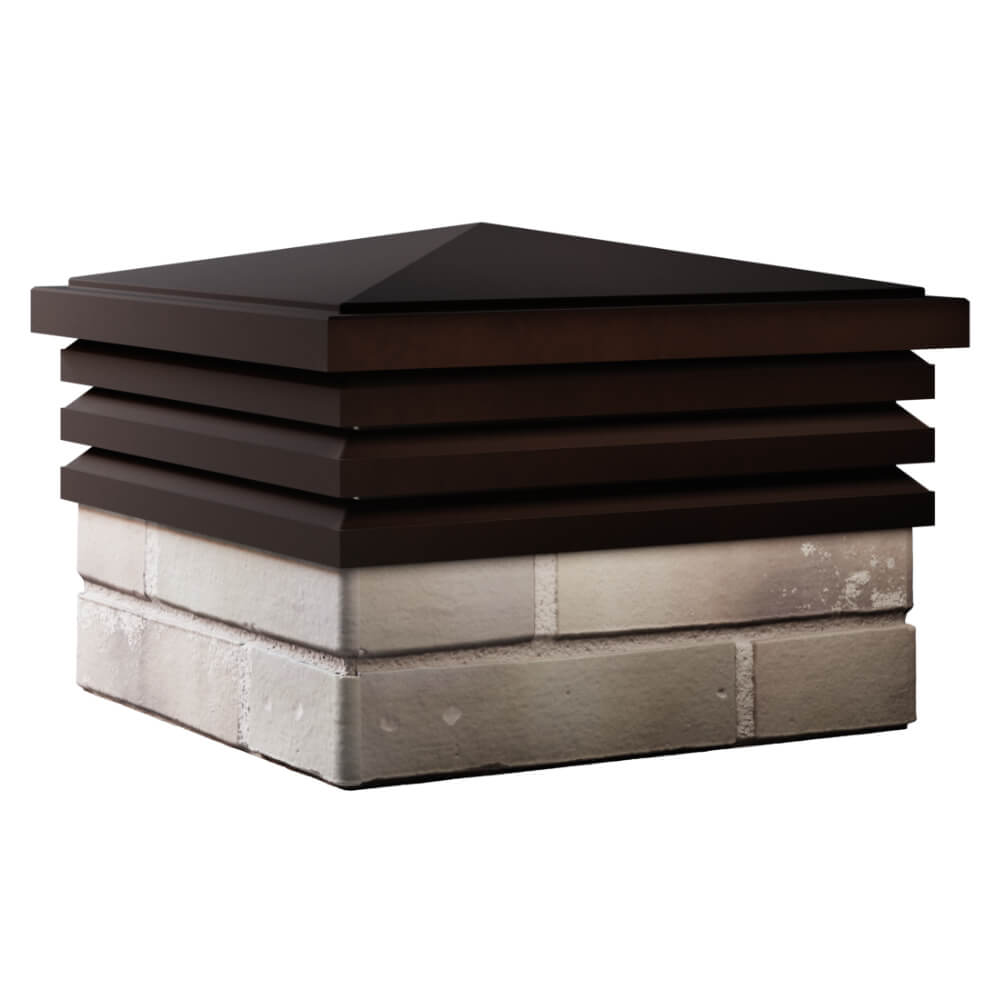 Колпак Zking Бона ХайТек Коричневый на столб 1.5х1.5 кирпича (385х385мм) в Чайковском фото