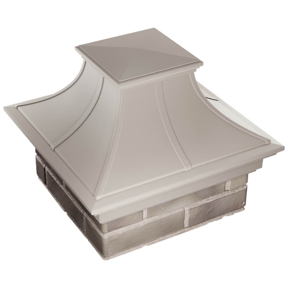 Колпак Zking Монблан Премиум Бежевый на столб 1.5х1.5 кирпича (385х385мм) в Чайковском фото