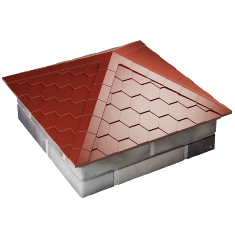 Колпак Zking Эверест Красный на столб 2х2 кирпича (535х535мм) Чайковский фото